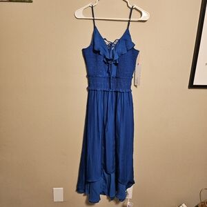 Parker Royal Blue High Low Malta Dress Small Sleeveless Midi